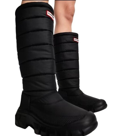 Hunter Women 10 Boot Intrepid Tall Quilted Insulated Snow Waterproof Puffer Shoe